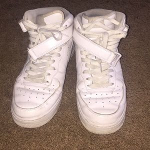 All white Air Force 1 mid sneaker